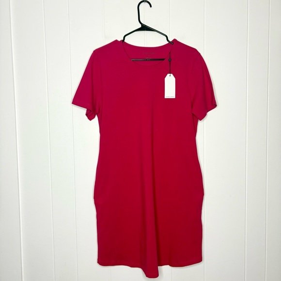 NWT Universal Standard Halie T-shirt Dress in Cerise Pink Size XS US Size 10 - Picture 3 of 9